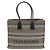 Salvatore Ferragamo Borsa shopper da spiaggia in tela PVC a righe beige e nera con firma Marrone - vista 2