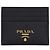 Prada Saffiano Metall Logo Gold Kartenetui Schwarz