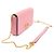 Valentino Pochette in pelle di vitello grana rosa caramella con catena logo - vista 3