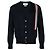 Thom Browne RWB Streifen Intarsien Baumwollcardigan Blau