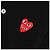 Comme Des Garcons Schwarze Strickjacke mit Doppeltem Rotem Herz-Patch - Ansicht 8