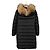 Moncler Chaqueta larga de plumas de piel de mapache para mujer Chloe negra Negro - vista 4