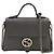 Gucci Borsa a spalla con catena e manico superiore intrecciato - Piccola Marrone