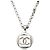 Chanel Collana in catena dorata per donne con logo CC bianco placcato oro