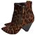 Botas de tornozelo de pelo de bezerro com estampa de onça Saint Laurent Estampa de leopardo