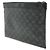 Borsa Clutch Pochette Discovery Monogram Eclipse di Louis Vuitton Marrone Nero - vista 3