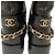 Timeless Schwarze Leder-Reitstiefel Chanel CC Chain - Ansicht 12