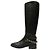 Timeless Schwarze Leder-Reitstiefel Chanel CC Chain - Ansicht 4