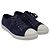 Baskets basses à bout capé Prada Sport en daim bleu marine - vue 3