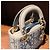 Borsa Dior Duchess con perle grigie a tre parti in agnello Grigio - vista 3