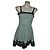 Lanvin Mini Kleid Zuckerpapier mit schwarzer Spitze Mehrfarben