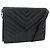 SAINT LAURENT Borsa a Spalla Pelle Nera Argento Auth 176228 Nero