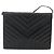 SAINT LAURENT Borsa a Spalla Pelle Nera Argento Auth 176228 Nero - vista 13