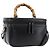 Borsa a mano Vanity in pelle Gucci Bamboo 2 in 1 Nero Argento Auth 175718