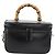 Borsa a mano Vanity in pelle Gucci Bamboo 2 in 1 Nero Argento Auth 175718 - vista 13