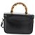 Borsa a mano Vanity in pelle Gucci Bamboo 2 in 1 Nero Argento Auth 175718 - vista 2