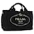 PRADA Canapa PM Handtasche aus schwarzem und goldenem Canvas Auth 175050SAM