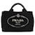 PRADA Canapa PM Handtasche aus schwarzem und goldenem Canvas Auth 175050SAM - Ansicht 13
