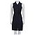 Vestido plissado de seda preta Chanel tamanho 34 usado