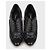 Chanel Black Leather Checkered Embroidery Ankle Boots Sz 37.5 pre-owned - view 2