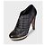 Chanel Black Leather Checkered Embroidery Ankle Boots Sz 37.5 pre-owned - view 3