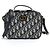 Borsa a Spalla Dior Trotter Oblique 30 Montaigne di Christian Dior Beige Blu navy