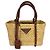 Borsa tote Prada Palmetto Vitello intrecciata in rafia naturale