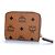 MCM, portafoglio marrone con zip in monogramma