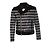 Giacca da biker a righe con strass Balmain Multicolore