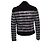 Giacca da biker a righe con strass Balmain Multicolore - vista 3