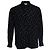Saint Laurent, Camisa negra con estampado de lurex dorado Negro