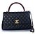 Chanel, borsa coco con manico in pelle caviar nera Multicolore