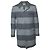 Thom Browne, striped wool coat in grey