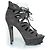 Saint Laurent, décolleté Tribute 16 in suede con lacci Grigio - vista 4