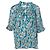 GANNI, blusa plisada con mangas 3/4 Azul