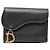 Billetera tri-fold Saddle Christian Dior Negro