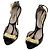 Sandali con tacco Miu Miu T-Strap con fiocchi in vernice nera Nero