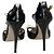 Sandali con tacco Miu Miu T-Strap con fiocchi in vernice nera Nero - vista 2