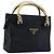 PRADA Borsa a mano con catena in nylon blu navy oro Auth bs34692 D'oro