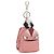 FENDI Mostro Occhi Portachiavi in Pelle Rosa Argento Auth 176072A