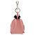 FENDI Mostro Occhi Portachiavi in Pelle Rosa Argento Auth 176072A - vista 2