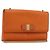 Borsa a Spalla Vala Chain in Pelle Arancione Oro Auth BA12335 di Salvatore Ferragamo