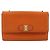 Borsa a Spalla Vala Chain in Pelle Arancione Oro Auth BA12335 di Salvatore Ferragamo - vista 13