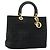 Christian Dior Borsa Lady Dior in nylon nero e oro Auth 168872 D'oro
