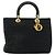 Christian Dior Borsa Lady Dior in nylon nero e oro Auth 168872 D'oro - vista 13