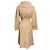 Autre Marque Abrigo trench de tafetán beige de doble botonadura con cinturón - vista 3