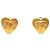 Orecchini a clip a forma di cuore in oro placcato CC dorato di Chanel D'oro