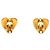 Orecchini a clip a forma di cuore in oro placcato CC dorato di Chanel D'oro - vista 2