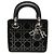 Dior Mini Nero in Velluto Cannage Decorato con Strass Lady Dior
