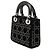 Dior Mini Nero in Velluto Cannage Decorato con Strass Lady Dior - vista 2